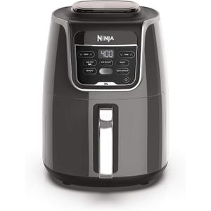Ninja | XL Single Basket Air Fryer | 5.5 QT Capacity fits 3lbs of Wings | 5-in-1Air Fry, Roast, Bake, Reheat & Dehydrate |Dishwasher Safe Parts & Recipe Guide | Grey |AF150AMZ