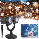 Outdoor Christmas Decorations Christmas Double Head Snowflake Projector Lights,Christmas Projector Lights IP65 Waterproof Adjustable Christmas Decorations Indoor for Patio Wall Window