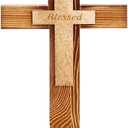 3 x Chasinglee Wood Standing Cross,Christians Spiritual Religious Jesus Cross Wall Art,Handmade Nature Wooden Blessed,Tabletop for Church Home Decor Wood Crucifix