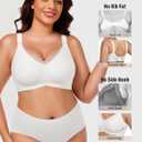 Gailife 3 Pack Nursing Bras for Breastfeeding Seamless V Neck Mesh Maternity Bra Comfort Pregnancy Sleep Bralette - XL, Black/Beige/Pink