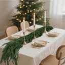 9 Ft Christmas Norfolk Pine Garlands Artificial Greenery Garland Christmas Real Touch Winter Pine Garland for Table Mantle Wall Indoor Outdoor Xmas Decorations (1 pcs)