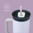 Owala Stainless Steel Triple Layer Insulated Travel Tumbler with Spill Resistant Lid, Straw, and Carry Handle, BPA Free, 40 oz, Purple (Bunny Hop)