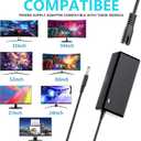 VHBW 12V5A for Sceptre Monitor Power Cord AC Adapter for Sceptre EC Series 32" 30" 27" 24" 22" 20" 19" 15" E248W E225W E205W E275W C325W-1920R Screen LED-Lit Monitor Power Supply Cord Charger