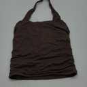 SUUKSESS Women Halter Tank Tops Double Lined Backless Y2K Trendy Going Out Tops (Small, Brown)