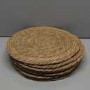 12 in Round Woven Placemats Plate Chargers Set of 10, Rattan Wicker Table Mats for Dinner Plates, Boho Farmhouse Rustic Place Mats for Dining Table Decor (Natural Color)