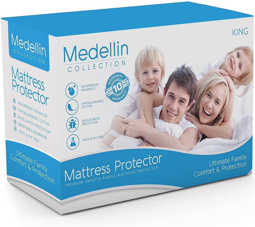 Utopia Bedding Waterproof Mattress Protector Queen Size, Premium Terry Mattress Cover 200 GSM, Breathable, Fitted Style with Stretchable Pockets (White)