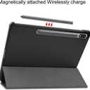 Tablet Cover for Samsung Galaxy Tab S7 Plus/S8 Plus SM-T970 T975 T976 T978 SM-X800 X806(2020 2022 Release),Folio Stand Lightweight Leather Case for Galaxy Tab S7+ S8+ 12.4"(KST-Black)