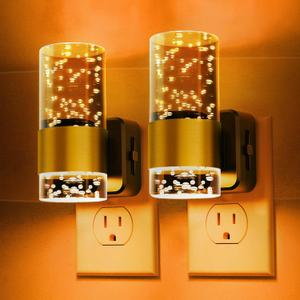 L LOHAS LED Night Lights Plug into wall, Amber Night Light with Adjustable Brightness, Plug in NightLight with Auto Light Sensor, Wall Sconce-Style Design Night Light for Bathroom,Hallway, 2 Pack