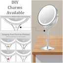1x/10x Magnifying Mirror with 3 Color Lights and Cross Dangle Charm, 7" Lighted Makeup Mirror with Magnification, Height Adjustable Vanity Mirror, Birthday Christian Gifts for Women, Chrome