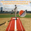 Thickened Upgraded Version Softball Pitching Mat 10'x 3' Antifade Turf Antislip EVA Backing Softball Pitching Mound with Pitching Rubber for Indoor Outdoor Pitching Practice Training Aid
