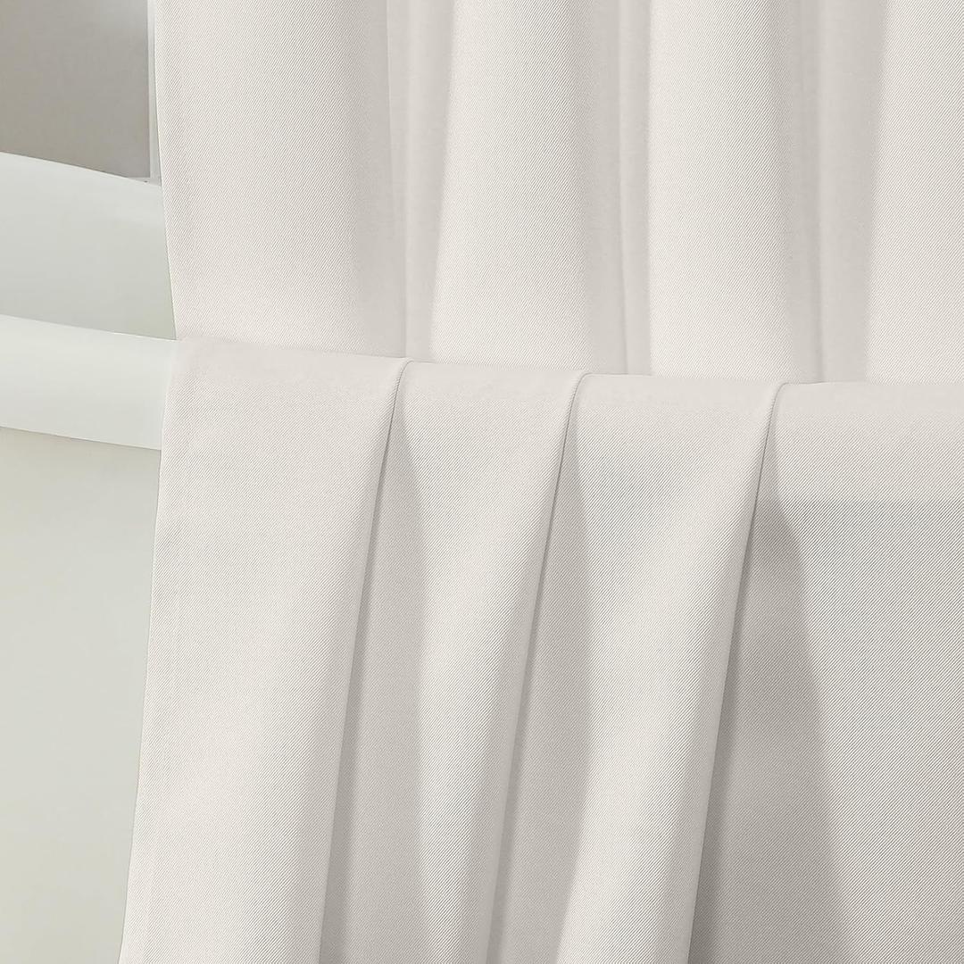 Chyhomenyc Jack Ivory Shower Curtains 72x72 Inches, Soft Airy Faux Denim Fabric Shower Curtains for Bathroom, Modern Luxury Hotel Style with 12 Plastic Hooks, 72" W x 72" L, Ivory