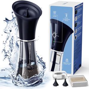 Upgraded Ear Wax Removal with One-Piece Waste Tank, Safe Ear Cleaner with Water Temperature Sensor, FSA/HSA Eligible Effective Ear Irrigation Kit & USB-A to C Cable, IPX7, Semi-Transparent