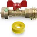 BlueStars [100% Solid Brass] 20lb to 1lb Propane Tank Adapter with Valve - Fit 1lb / 16.4oz Disposable Throwaway Cylinder, Convert CGA600 to QCC1 Male Thread/POL Female Thread