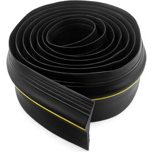 Garage Door Threshold Seal 20FT - Rubber Weatherproof Strip, Water-Resistant Bottom Seal Replacement for Standard Garage Doors, No Adhesive (Black+Yellow)