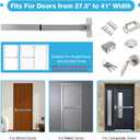 IRONWALLS Commercial Door Push Bar Panic Exit Device with Exterior Lever, 70cm/27.5 Stainless Steel Panic Bars for Exit Doors, Emergency Exit Panic Door Hardware for 28-41 Wood Metal Door, Silver