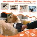 2 x 2 Pcs Pet Hair Remover Gloves for Cats & Dogs, Electrostatic Cat Hair Remover Dog Grooming Gloves, Reusable Pet Hair Cleaning Tool Washable Pet Hair Mitt for Carpet Curtain Clothing Couch Car Seat