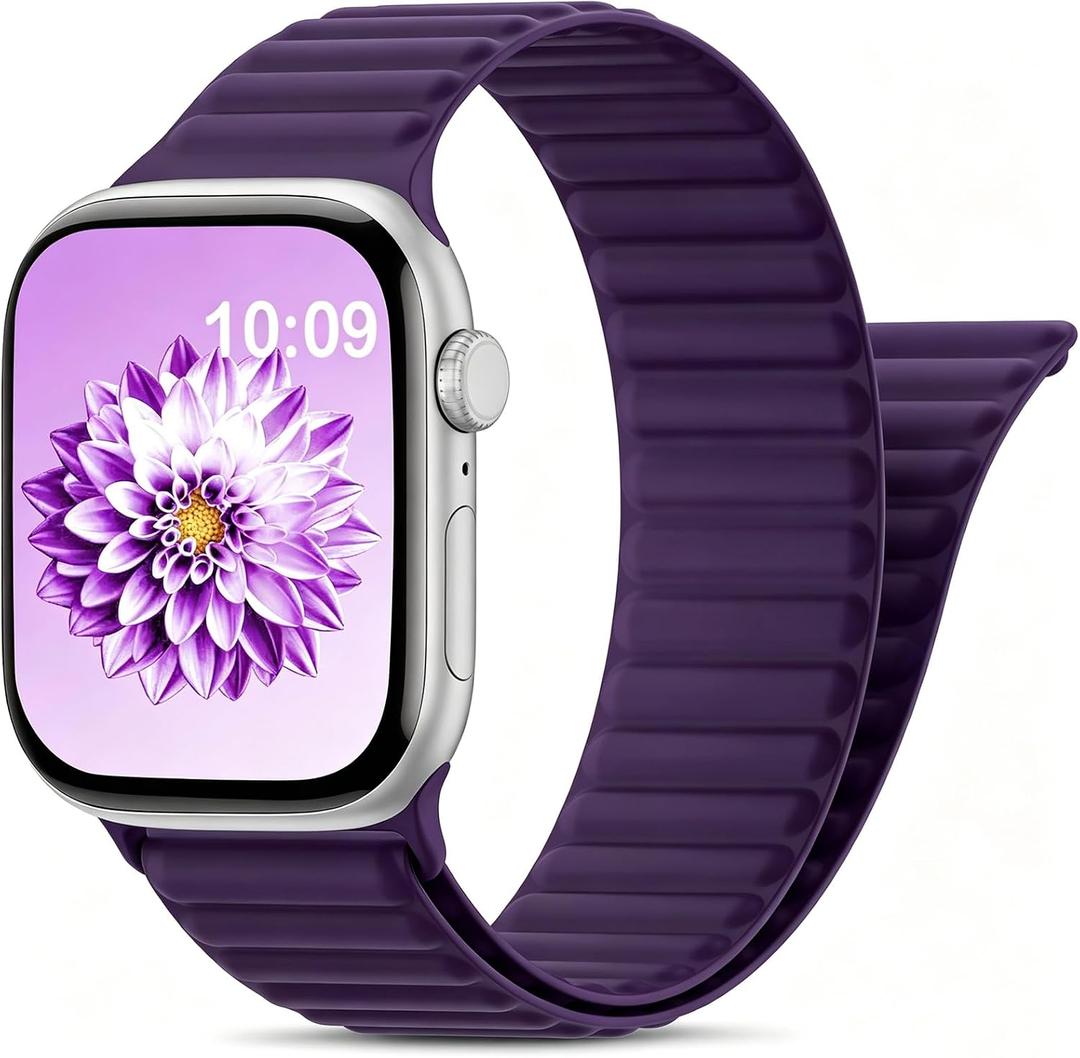 Magnetic Sport Loop Bands Compatible with Apple Watch Band 40mm 41mm 38mm 42mm 44mm 49mm 45mm 46m for Women Men, Soft Silicone Strap Wristbands for iWatch Series 11 Ultra 10 9 8 7 6 5 4 3 2 1 SE