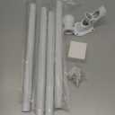 BONWIN White Flag Pole Kit for House, 5FT Thickened Stainless Steel Outside Wall Mount Flagpole for 3x5' Flag, 1" Tangle Free Rotating Flag Pole Rings & 2-Position Bracket Holder for Porch Residential