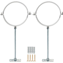 2 Sets 12 Inch Premium Hose Pipe Clamp，Heavy Duty Galvanized Iron Stove Pipe Hanger Strap，Wall Support Chimney and dryer vent clamp，Round Split Ring Conduit Metal PVC Tube Kit，with Rubber Cushioned