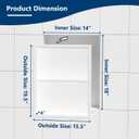 Qeke 14x18 Medicine Cabinet Recessed, Medicine Cabinet Without Mirror, 304 Stainless Steel Medicine Wall Niche with Double Shelves, Matte White