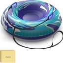 Inflatable Heavy Duty Snow Tube with Durable Fabric Cover – Premium Snow Sled for Kids & Adults, Winter Outdoor Fun, 2 Pack