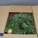 Christmas Garland with Lights, 9FT Prelit Christmas Garland Battery Operated Christmas Wreath with Pine Cones, Red Berries, Artificial Xmas Garland for Mantle, Fireplace, Stairs, Outdoor Decorations