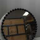 AAZZKANG Large Round Mirror with Metal Beaded Frame Black Circle Wall Mirrors Large 28" Home Decor for Bedroom Living Room Bathroom Entryway Hanging