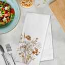 Farmhouse Floral Kitchen Towels Set of 2, Farmhouse Bathroom Decor, Brown Floral Dish Towel, Boho Wildflower Flowers Bohemian Decorative Hand Tea Towels for Bathroom Kitchen Decor, 16x24 Inch