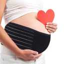 Belly Band for Pregnancy Maternity Belt Pregnancy Support Belt Bump Band Abdominal Brace Belt - Relieve Lower Back, Pelvic and Hip Pain (Black/Plus size)