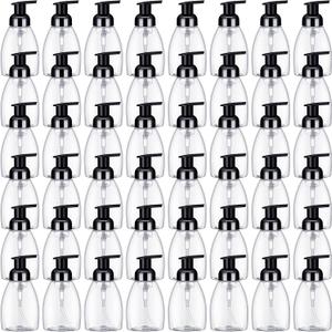 Nuenen 48 Pcs Foaming Soap Dispenser Pump Bottles, 8oz Plastic, Black Refillable Foaming Hand Soap Bottles Bulk, Empty Clear Foam Pump Bottles,, Shampoo Lotion Refill, Travel, Bathroom Kitchen