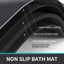 Schweek 3Pcs Absorbent Bath Mat Rug Sets, Non-Slip Quick Dry Bathroom Rugs with Toilet Mats Rubber Floor Bath Mats for Tub, Shower and Bathroom, Dark Grey, 3 Pieces