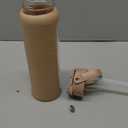 24 oz Glass Water Bottle with 2 Lids-Handle Straw Lid & Bamboo Lid,1 Liter Motivataional Tumbler Water Bottle Time Marker, Borosilicate Glass Water Bottles With Silicone Sleeve, Leakproof (Amber)