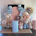 Gender Balloon Garland Arch Kit, Dusty Pink and Blue White Sand Balloons Boho Pink Nude Balloon for Neutral Theme Baby Shower Birthday Bridal Shower Wedding Gender & Reveal Party Decoration