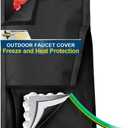 Outdoor Faucet Cover - 25"H x 13.5"W - Black, Hydrant Cover Freeze Protection for RV Park, Yard Hydrant & Sprinkler Systems, Winter & Summer Faucet Insulation
