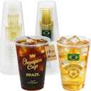 18 oz Champion Cup Salute To Brazil, 5-Time World Soccer Champion, 24-Count Disposable Plastic Party Cups, National Flag Themed for Fan Event Decorations Game-Day Festival, VAI BRASIL 2026