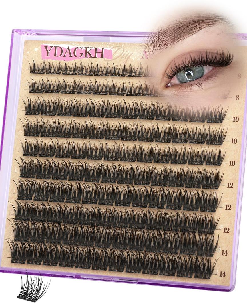 Short Lash Clusters 8-14mm Natural Cluster Eyelashes Ultra-Thin Band Cluster Eyelash Extensions Wispy Lash Extension DIY Silk Mink Eyelash Clusters Super Natural