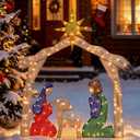 4FT Lighted 2D Outdoor Nativity Scene, Christmas Holy Family Set Decoration