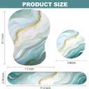 Ergonomic Mouse Pad with Wrist Rest and Keyboard Wrist Rest, Gel Mousepad and Wrist Rest for Computer Keyboard, Pain Relief, Non-Slip PU Base, Mouse Pad Wrist Support for Gaming, Blue Green Marble (Cyan Marble Set)