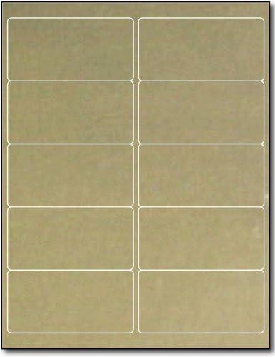 4" x 2" Gold Foil Labels for Laser Printers - 10 Sheets / 100 Labels