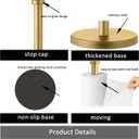 Stainless Steel Gold Paper Towel Holder Countertop for Kitchen Bathroom, Standing Paper Towel Holder with Weighted Base.
