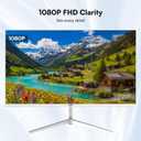 24 Inch White Computer Monitor, FHD 1080P, 100Hz | Frameless PC Monitor, Built-in Speaker, 98% sRGB, FreeSync, Eye Care, 4000:1 Contrast Ratio, HDMI & DP, VESA Mountable