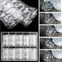 JERCLITY 10 Rolls White Flowers Nail Foil Transfer Sticker Kit Flower Foil Nail Wraps