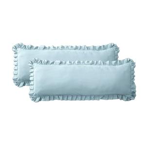 FMLIUY Ruffled Body Pillow Pillowcases Set of 2 – Soft Wrinkle Resistant Brushed Microfiber Body Pillowcases –Envelope Pillow Shams Festive Gift for Hotels, Guest Rooms 20x54 Inch (Baby Blue)