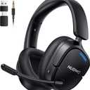 NUBWO Wireless Gaming Headset for PS5, PS4, PC, Laptop, Mac, 3 in 1 Gaming Headphones with 7.1 Surround Sound, Noise Canceling Mic, 20ms Low-Latency, 80Hr Battery, 2.4GHz/Bluetooth 5.4/3.5mm Wired