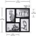 Malden International Designs Collage Picture Frame for Wall, Holds Four Photos : 2-6x4 and 2-4x6 Inch - Black Plastic, Wall Decor for the Home
