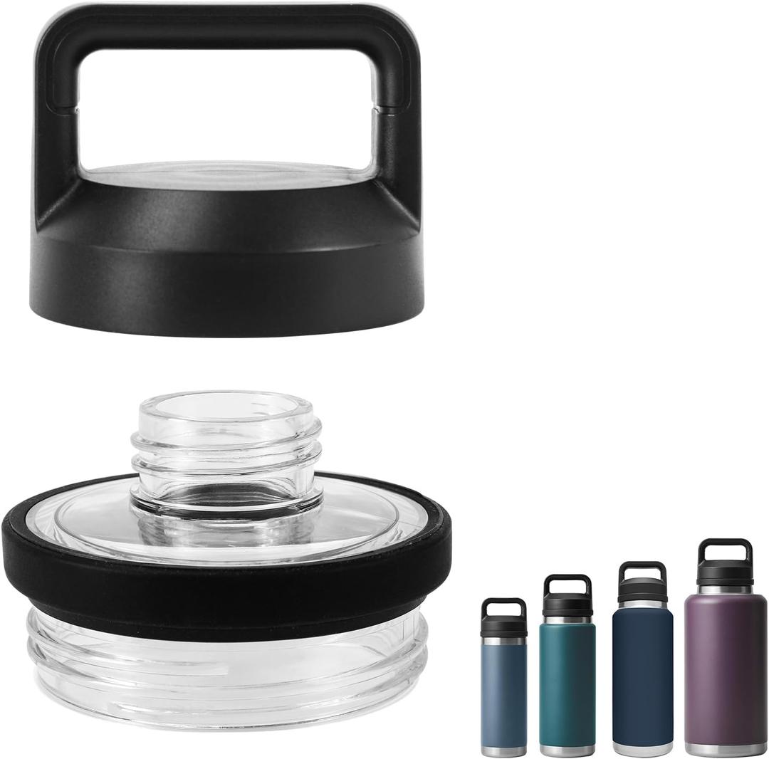 Screw Top Lid Replacement Compatible with Rambler Yeti, Screw Top Chug Cap Compatible with All Yeti Rambler 18/26/36/46/64 OZ, 2 Pcs