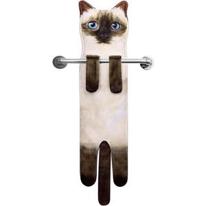 Cat Funny Hand Towels for Bathroom Kitchen- Cute Decorative Kitten Decor Hanging Face Towels- Unique Housewarming Valentines Mothers Birthday Gifts for Women Mom Cat Lovers (Siamese Cat)