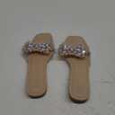 Verdusa Women's Rhinestone Clear Flat Sandals Square Toe Slide Sandals 41