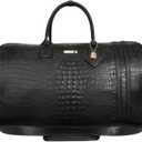 Tote&Carry Apollo 2 Large Rolling Duffle Bag with Wheels, Carry-On Roll Duffel for Travel, Gym, Sports, Daily, Weekend & All-Purpose Use for Men & Women (Crocodile Skin, Black)