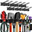 TIDYME Garage Wall Organizer | 96" Heavy-Duty Tool Storage Rack | Adjustable Double-Layer Hooks | 600 lbs Capacity | Carbon Steel Wall Mount Holder for Shovels, Rakes, Ladders & Power Tools